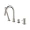 Kibi Circular Deck Mounted Bathtub Faucet with Hand Shower, Brushed Nickle KTF3101BN - alternate 1
